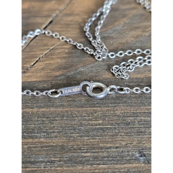 Franklin Mint Celtic Rose Flower Pendant FM83 Sterling Silver with Tiny Emerald - Picture 9 of 10